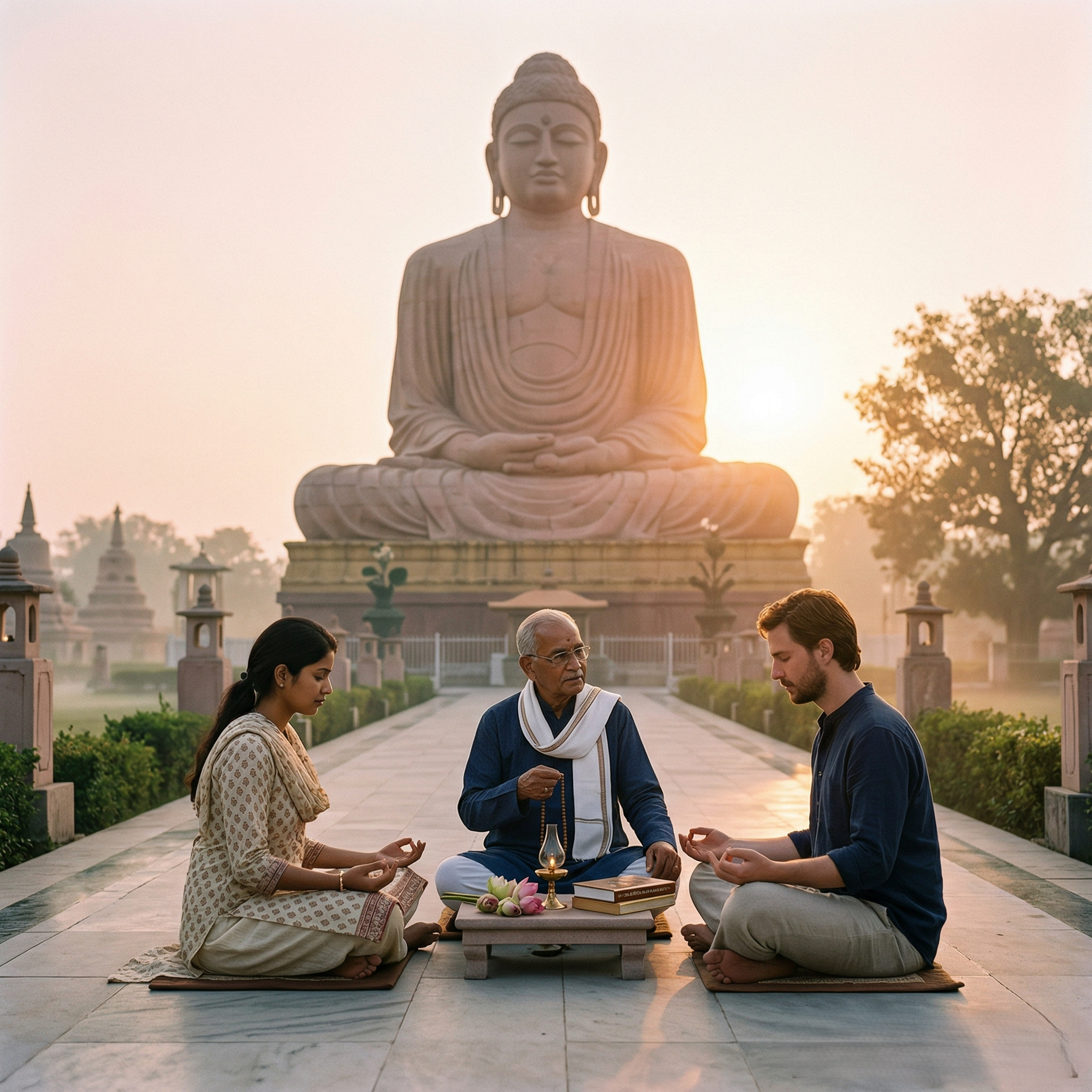 Great Buddha Statue Sunrise Contemplation